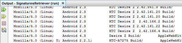 Result of fetching signatures for corresponding HardwareModel from 51Degrees data file.